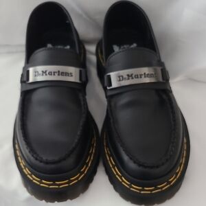 Dr. Martens Black Loafers with Silver Accents